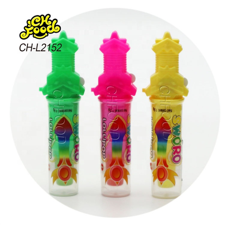 OEM Electric Light Toy Plastic Chinese Weapons with Fruit Flavor Hard Candy Lollipop Wholesale Candy Toy for Boy