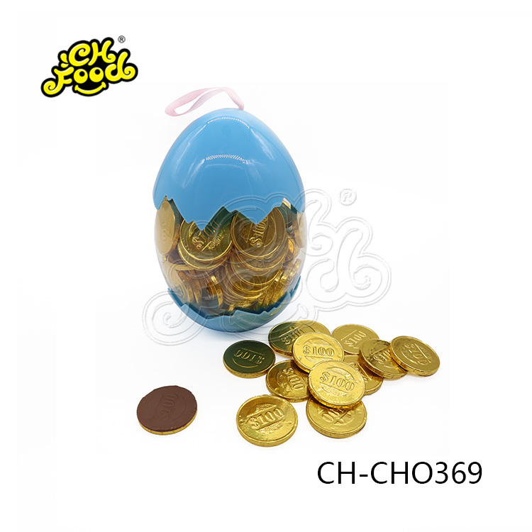 Sweet Chocolate Coin Jar Packing Egg Shape Bottle