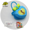 Wholesale OEM Plastic Cute Fashion Love Shape Handbag Lucky Bag Toy With Mini Tablet Candy Ball and Tattoo for Girl