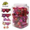 Halal Valentine's Day Heart Shape 10g 3d Cartoon Strawberry Jam Filled in Ball Gummy Candy Wholesale