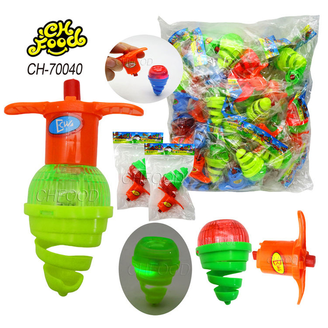 Good Price Classic Toys Plastic Light up Flashing Spring Gyro Toys Spinning Top