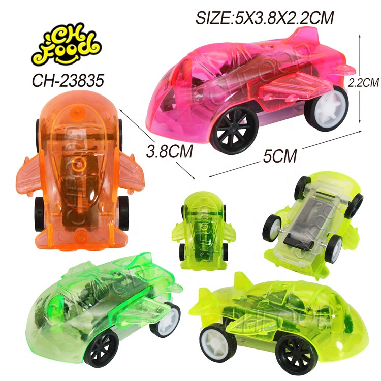 Wholesale Low MOQ Bulk Cheap Plastic Small Transparent Aircraft Toy Car Pull-back Vehicle Promotion Toy for Kids