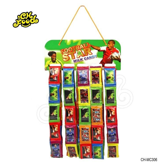 Classic Bag Packing Football Star Milk Chewy Candy