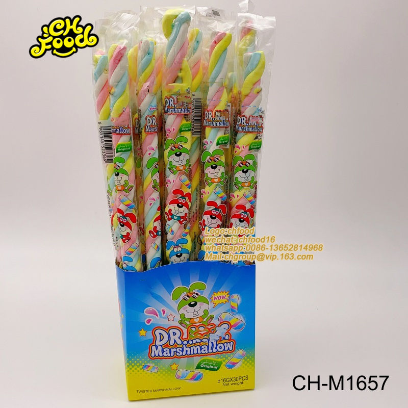 Fruity Colorful Long Twist Marshmallow Candy
