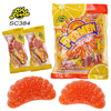 Hot Selling Sugar Coated Fruit Flavor Orange Slice-shaped Gummy Candy OEM Soft Halal Chewy Candy Sweet China Factory
