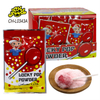 OEM Halal Strawberry Flavor Mini Flat Round Lollipop with Sour Powder Candy Custom Private Label Hard Candy Sweets for Kids