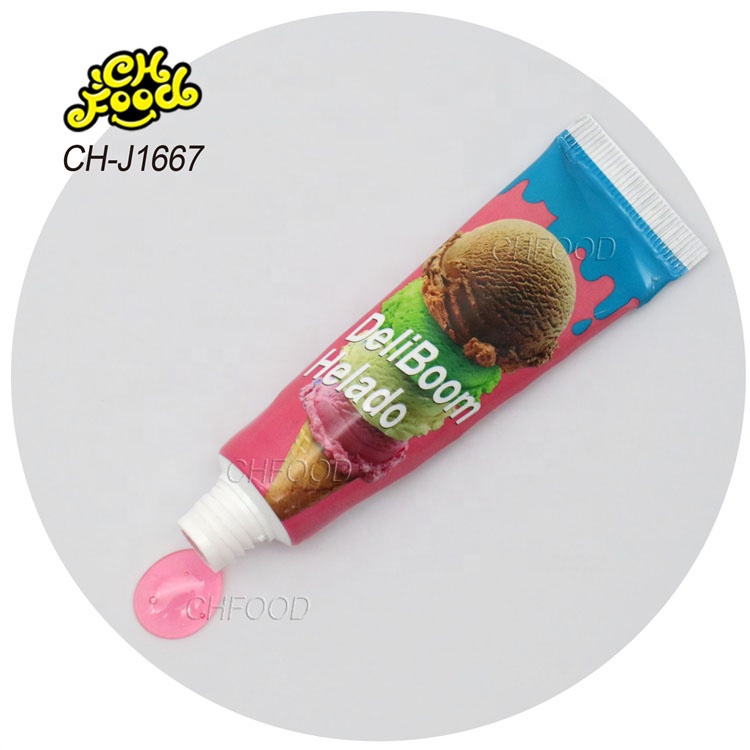 Wholesale Hot Toothpaste Shape Ice Cream Fruit Jam Liquid Candy OEM Halal Candy Toy for Kids