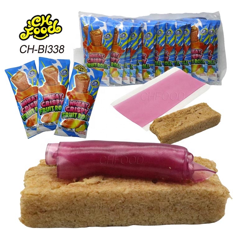 Custom Crispy Biscuits and Fruity Jelly Gummy Candy Wholesale Halal Sweets Snack