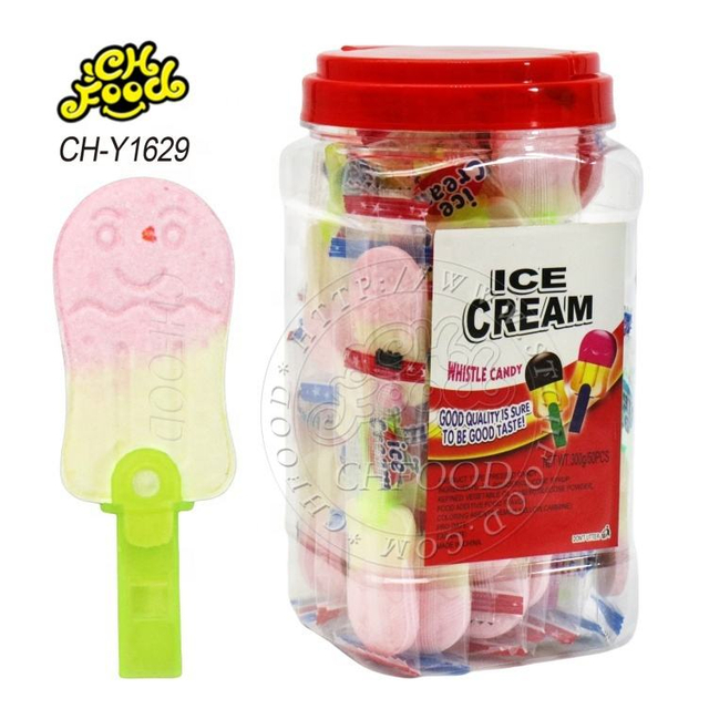 Ice Cream Fruit Tablet Candy with Whistle Toy