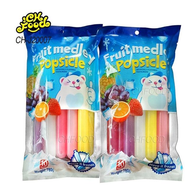 Wholesale Summer Hot Selling Ice Pop Fruity Juice Drink Liquid Candy OEM Fruit Medley Popsicle