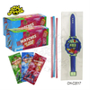 Halal Fruit Flavor CC Stick Candy Sour Powder Straw Candy with Cartoon Tattoo