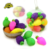 Manufacturers Funny Toy Candy Fruit Shape Bottle Sour Powder Candy Sweet In Mesh Bag