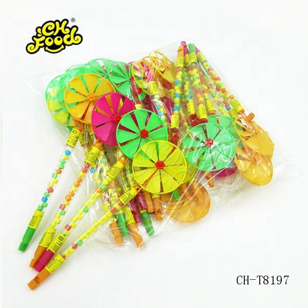 Big Windmill Whistle Toy Candy / Plastic Windmill Toy Candy