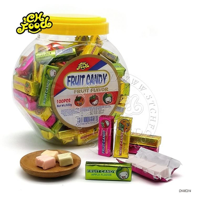 Wholesale Fruit Soft Chewy Candy Mix Apple/Orange/Strawberry Flavor