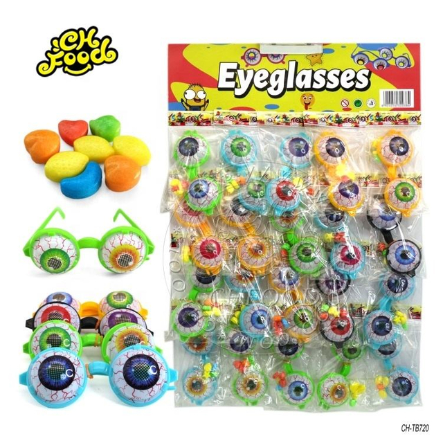 Halloween Party Style Blast Eyeball Glasses Toy With Fruit Candy On Hang Board