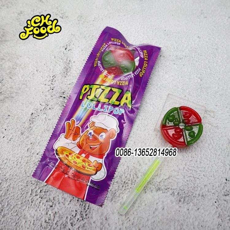 Halal Pizza Shape fluorescent Lollipop With Glow Stick