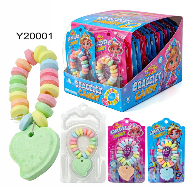 Low MOQ Wholesale Fruit Flower Heart Bracelet Tablet Pressed Candy Sweets for Girls